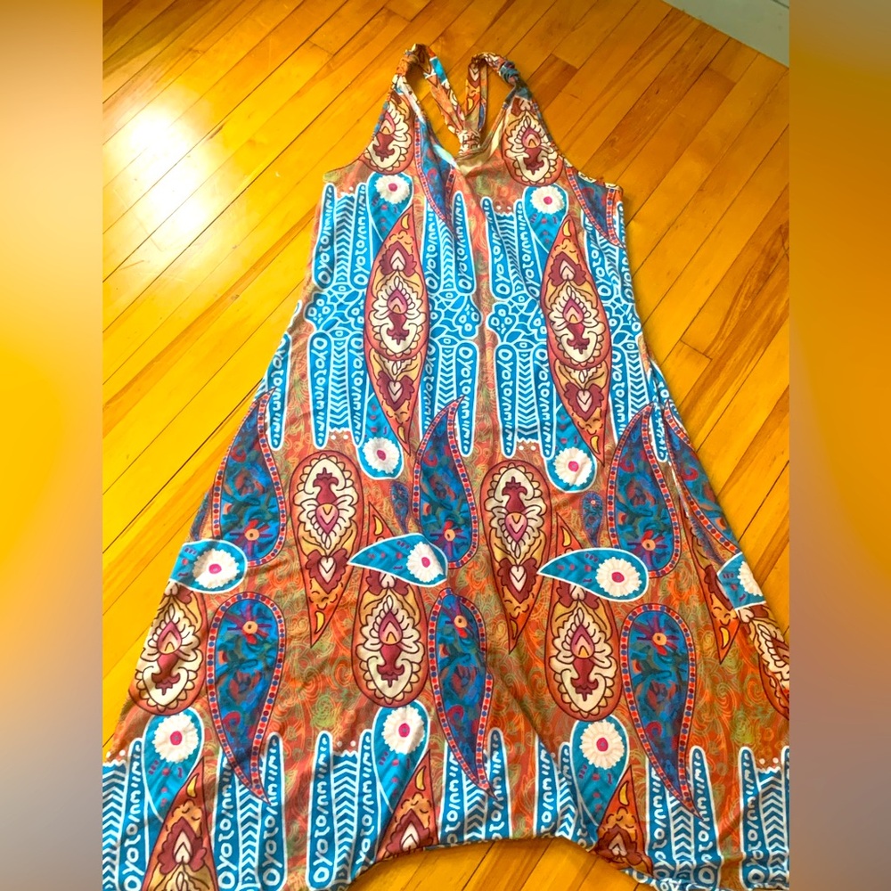 Colorful Sleeveless Jumper with Aladdin pant bottom